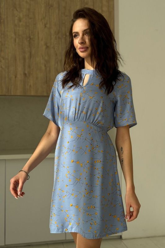 Сукня міні, з крапелькою синя, XL