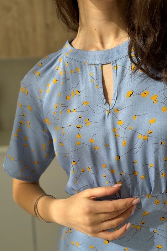Сукня міні, з крапелькою синя, XL