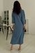 Блакитна жіноча сукня прямого крою з розрізами і об'ємним рукавом, S